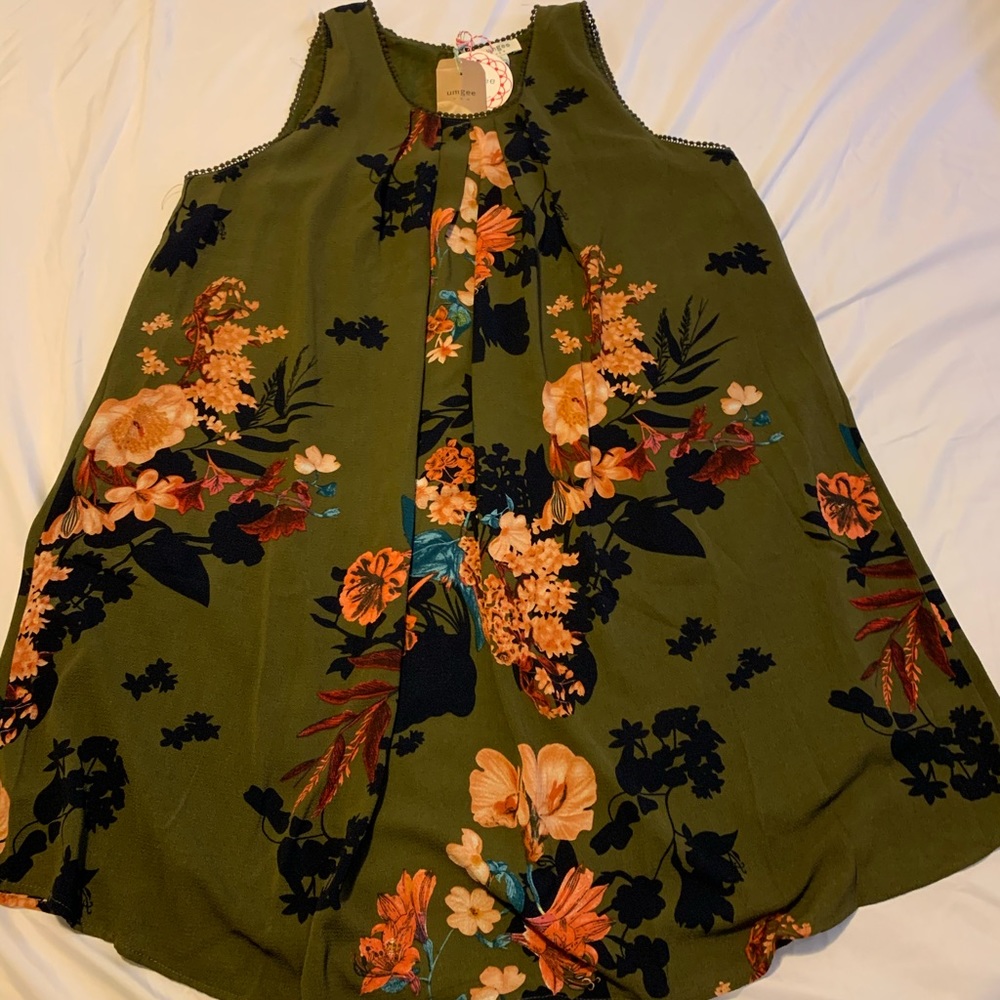 Umgee green floral dress